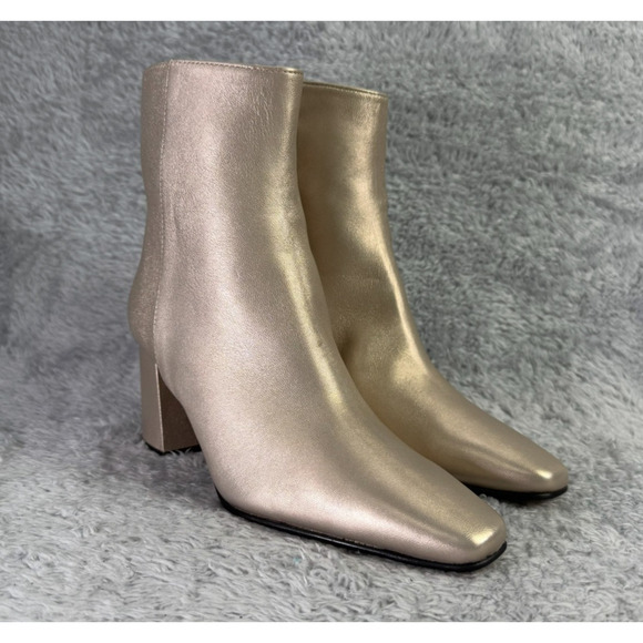 Amalfi by Rangoni Faraona Ankle Boots Women's Gold Booties Italian Leather 5.5 - Picture 1 of 10